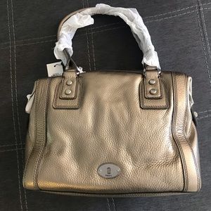 NWT Fossil Marlow metallic satchel